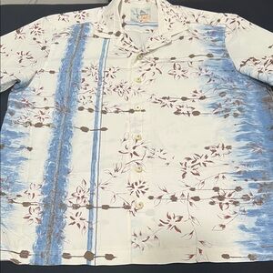 Tommy Bahama Floral Shirt with Blue and Brown NWOT